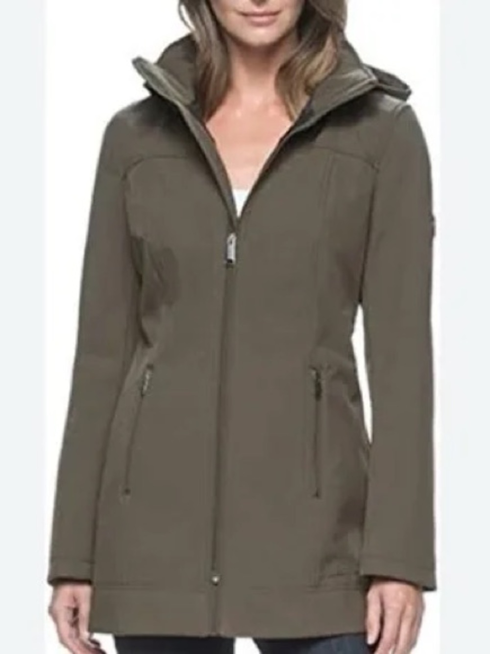 Andrew Marc gray Trench-Style Softshell Coat